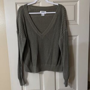 Khaki V-Neck Sweater